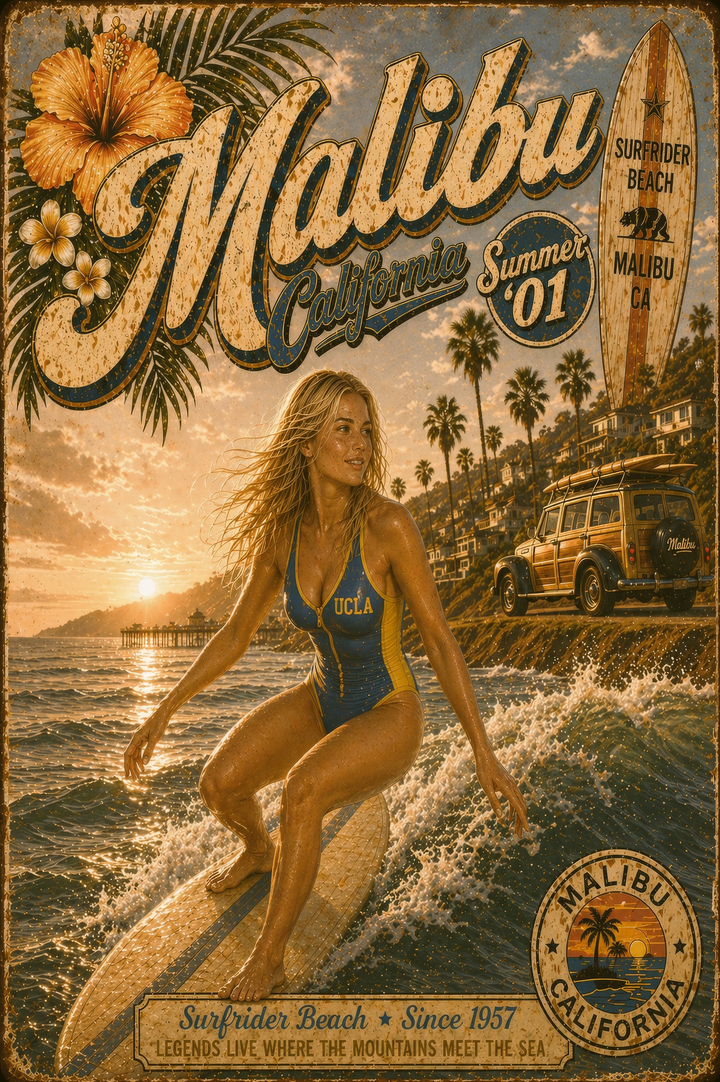 Malibu, California | Summer ’01 Surf Poster
