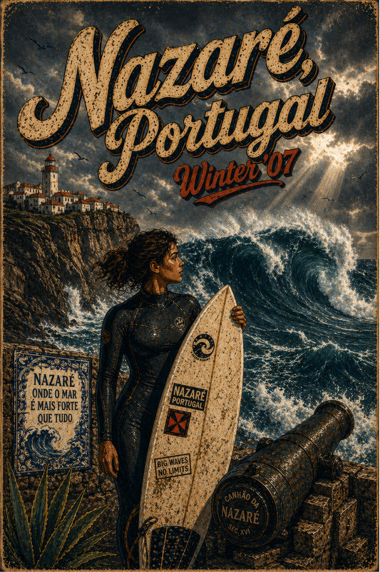 Nazaré, Portugal | Winter ’07 Surf Poster