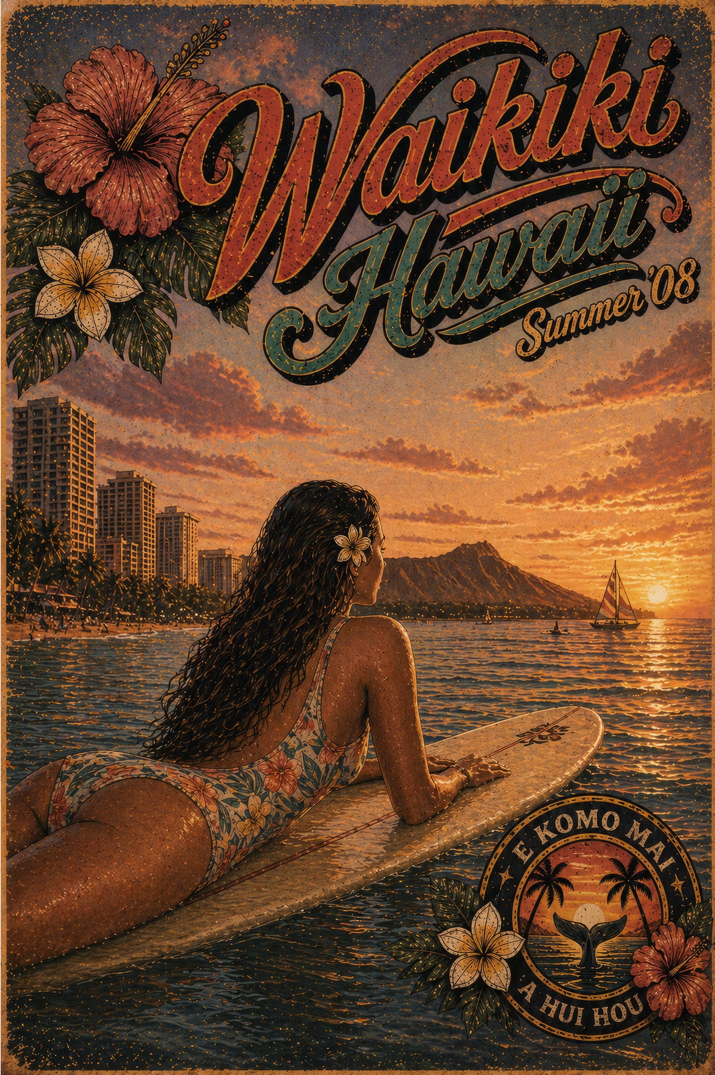Waikiki, Hawaii | Summer ’08 Surf Poster