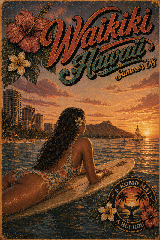 Waikiki, Hawaii | Summer ’08 Surf Poster